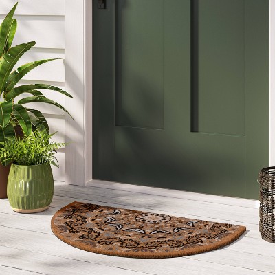 1&#39;6&#34;x2&#39;6&#34; Ornate Medallion Half-Circle Outdoor Door Mat Multicolor - Threshold&#8482;