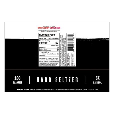 Truly Strawberry Lemonade Hard Seltzer - 6pk/12 fl oz Slim Cans