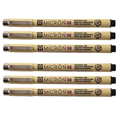 Sakura Pigma Micron Pen  Fineliner Black Ink 6/Pack (SAKXSDK0849-6)