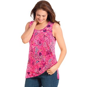 Woman Within Perfect Printed Scoopneck Tank - 1 of 4