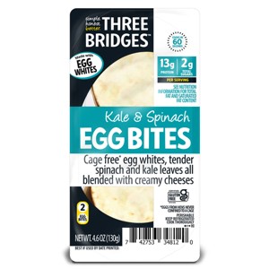 Three Bridges Gluten Free Kale and Spinach Egg Bite Made with Egg Whites - 4.6oz - 1 of 4