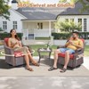 Buenhomino 3-Piece Outdoor Wicker Swivel Rocker Chair Set with Side Table, All-Weather PE Rattan Glider Chairs with Cushions for Patio or Deck - 3 of 4