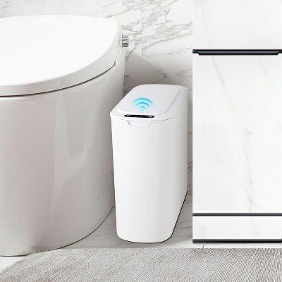 Automatic Motion Sensor Bathroom Trash Can with Lid, 2.6 Gallon Touchless Trash Bin, Smart Garbage Can