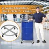 55 Gallon Drum Dolly - Set of 2, 4 Wheels, 1000lbs Load Capacity, 67cm Outer Ring, 3" Universal Casters - 3 of 4