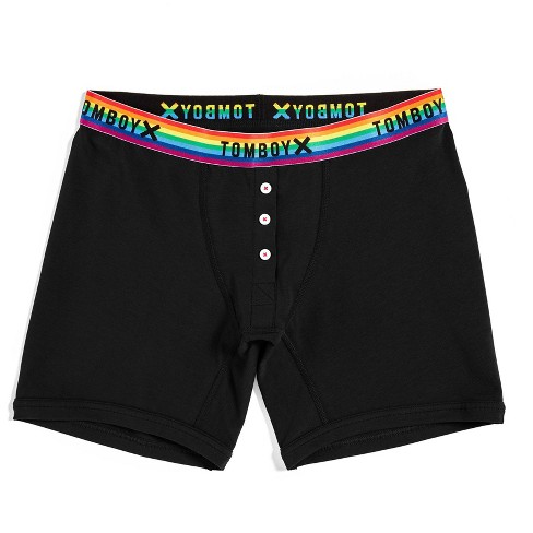 Tomboyx Adult 6 Fly Boxer Briefs Underwear Modal Stretch Comfortable Boy Shorts xs 4x Black Rainbow Xxx Large Target