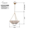 Parrot Uncle 19.7" Farmhouse 3 Light Gold Chandelier - 4 of 4