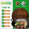 NutriChef 5.8-Quart Pre-Seasoned Cast Iron Wok with Wooden Lid NCCIWOK60 - Black - 4 of 4
