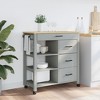 vidaXL Kitchen Trolley MONZA 33.1 in.x15.7 in.x35.4 in. Solid Wood Pine - 3 of 4