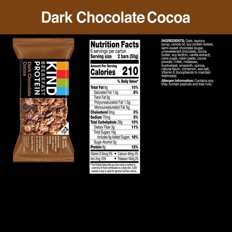 Kind Breakfast Dark Chocolate Protein Bars - 10.58oz, 3 of 13