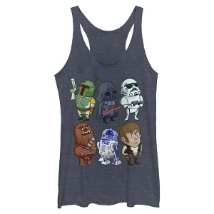 Womens Star Wars Doodle Character Grid Racerback Tank - 1 of 4