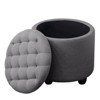 Sapphtopaz Modern Storage Ottoman Upholstered Circle Pouf Footstool with Removable Lid Small Vanity Stool Desk Foot Rest for Bedroom, Entryway - 4 of 4