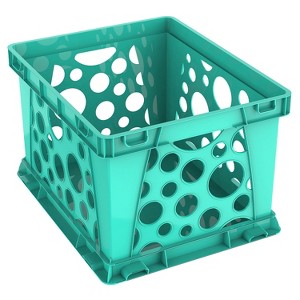 Storex Large File Crate  17.25" x 14.25" x 10.5" Teal (STX61670U03C) - 1 of 3