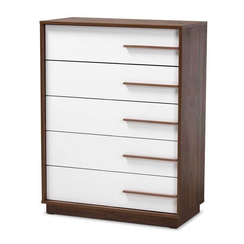 Mette Walnut Finished Wood Chest White - Baxton Studio, 1 of 12