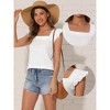 INSPIRE CHIC Women's Summer Ruffle Short Sleeve Square Neck Casual Shirts - 2 of 4