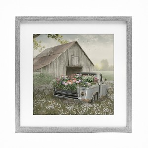 Stupell Industries Gathering Fragrance Flower Truck Framed Print Under Glass Art - 1 of 4