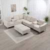 Aortzio Corduroy 95.7"W Section Sofa Combination,7 Seats,With Ottoman,Can Be Combined At Will - 2 of 4