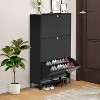 TIRAMISUBEST Black 3-Drawer Steel Shoe Cabinet - Freestanding Flip-Door Storage Organizer for Entryway, Hallway or Bedroom (Assembly Required) - 2 of 4