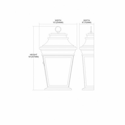 Charcoal Black Steel Outdoor Wall Lantern with Clear Glass