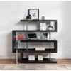 PAGED L Shaped Computer Desk Modern Rotating Office Desk with 2 Wheels and Open Storage Shelves for Study - 2 of 4