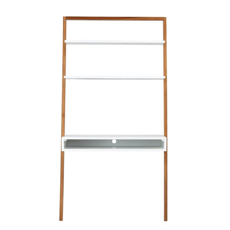 38" Phyliss White Metal Leaning Desk and Ladder Shelves - Inspire Q, 3 of 17