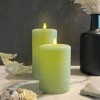 LumiPur 2pk 5" and 7" Signature Natural Glow Flameless Wax Pillar LED Candle Green - 2 of 4