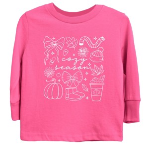 Cozy Season Coquette Icons - Toddler Long Sleeve Graphic Tee and Youth Long Sleeve Graphic T-Shirt - 1 of 3