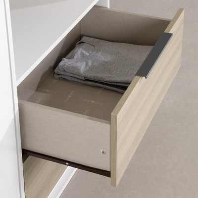Double Soft Elm and White 2-Drawer Dresser with Door