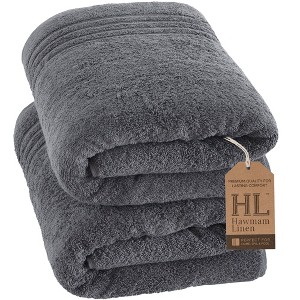 Hawmam Linen Jumbo Large Bath Sheets Towels 2-Pack 35 x 70 Inches Soft and Absorbent, Premium Quality 100% Cotton Towels - 1 of 4