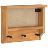Aghana Digitals Solid Pinewood Wall-Mounted Coat Rack with Acacia Finish, 3 Hooks & Shelf for - 2 of 4