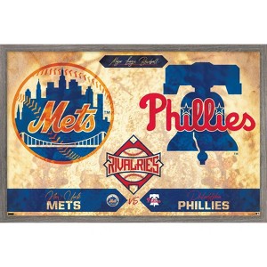 Trends International MLB Rivalries - New York Mets vs Philadelphia Phillies Framed Wall Poster Prints - 1 of 4