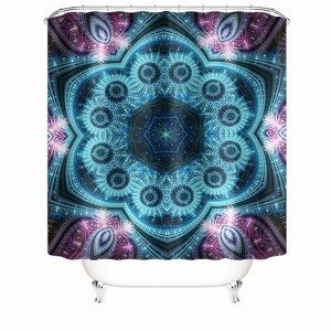 Pentagonal Flower Map Shower Curtains for Bathroom Waterproof Fabric Bath Curtain Durable Soft Stylish Bathroom Decor 72x72 Inch - 1 of 1