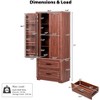 Bella Depot 71" Farmhouse Kitchen Pantry Cabinet with 2 Drawers - 4 of 4