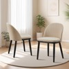 Coucheta Dining Chairs Set - Modern Upholstered with Curved Backrest & Wood Legs, Armless for Restaurant/Cafe - 3 of 4