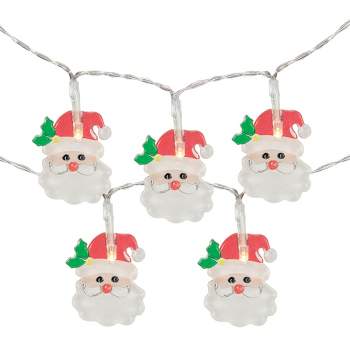 Northlight 10-Count LED Santa Claus Micro Christmas Light Set 4.5ft, Clear Wire