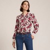 Lands' End Women's Lightweight Jersey Long Sleeve Button Front Pintuck Top - 4 of 4