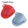 Unique Bargains Heat Resistant Kitchen Utensil Sets Silicone Oven Mitts 4 Pcs - 3 of 4