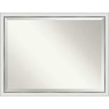 43" x 33" Eva White Narrow Framed Wall Mirror Silver - Amanti Art