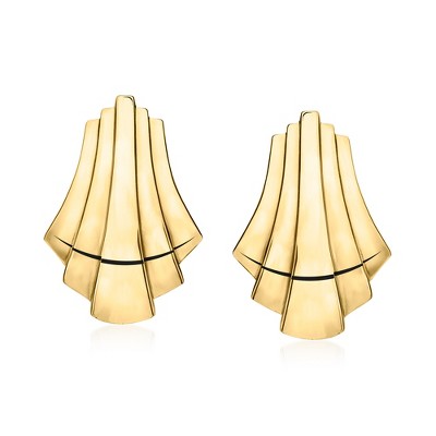 Ross-Simons Italian 18kt Gold Over Sterling Graduated Fan Earrings