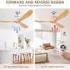 Large 60 Inch Modern Ceiling Fan No Light Silver DC Motor 3 Solid Wood Blades Ceiling Fan With Remote Control Farmhouse Ceiling Fans - 3 of 4