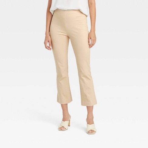 Women's Super-high Rise Slim Fit Cropped Kick Flare Pull-on Pants - A New  Day™ Tan 2 : Target