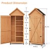 Outdoor Storage Shed, Small Waterproof Garden Tool Shed with 4 Shelves & Lockable Doors, Compact Wood Storage Cabinet for Patios, Backyards - 2 of 4