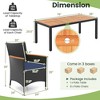 Costway 9 PCS Outdoor Dining Set with Acacia Wood Tabletop, Umbrella Hole, Seat Cushions - 3 of 4