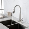 Munora Kitchen Faucet with Pull Down Sprayer, Brushed Nickel High Arc Single Handle Kitchen Sink Faucet with Deck Plate - 4 of 4
