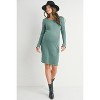 Hello Miz Women's Ribbed Knit Maternity Sweater Dress with Lettuce Hem - 4 of 4