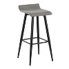 Set of 2 Ale Polyester/Steel Barstool Black/Gray - LumiSource: Modern Design, Herringbone Pattern, 29" Fixed Height - 2 of 4