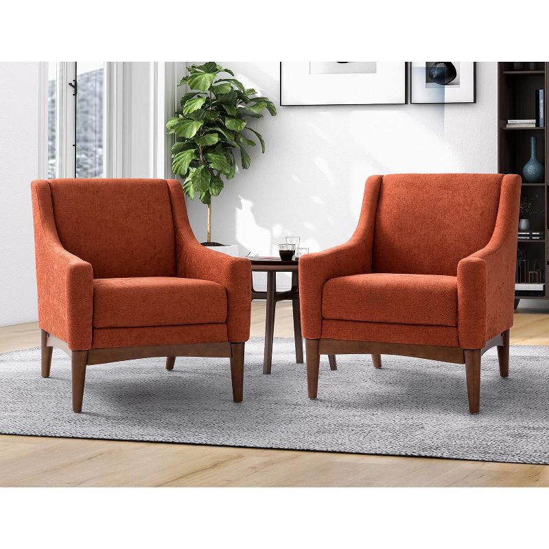Set of 2 Gerard Mid-century Modern Style Armchair with Sloped Arms | ARTFUL LIVING DESIGN, 1 of 11
