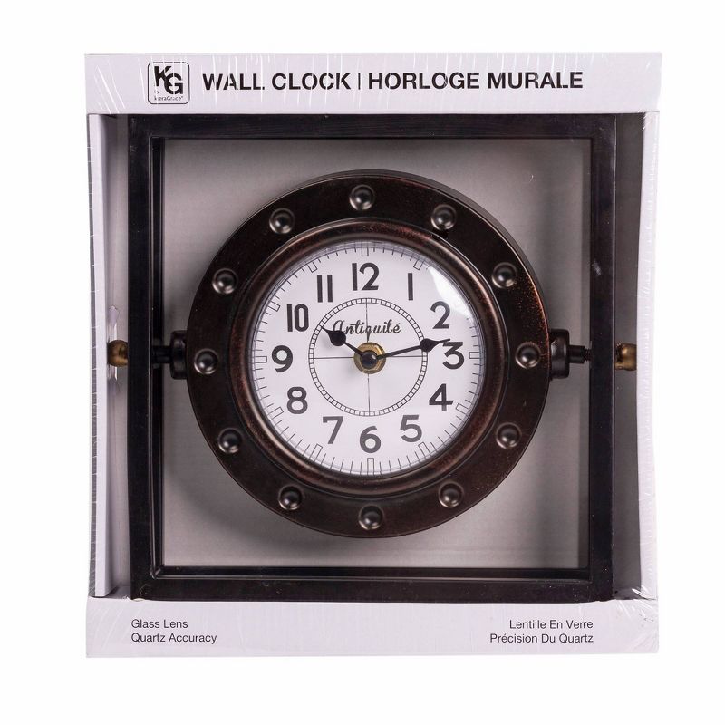 Kiera Grace 9&#34; Bamford Iron Table Clock Black, 3 of 5