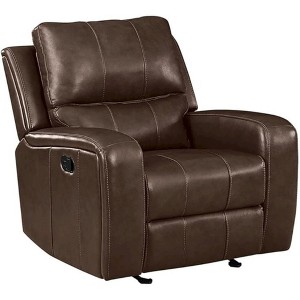 New Classic Furniture Linton Leather Glider Recliner-Brown - 1 of 3