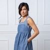 Hope & Henry Women's  Sleeveless Chambray Dress with Embroidery - 2 of 4
