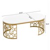 Vynxaria 47.2" Modern Oval Coffee Table - Glamorous Design with Cut-Out Pattern Stainless Steel Frame - 4 of 4